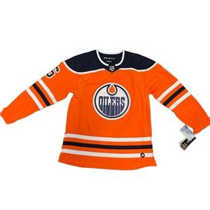 Edmonton Oilers Jersey Adidas Larsson size 52 with fight strap (NWT)